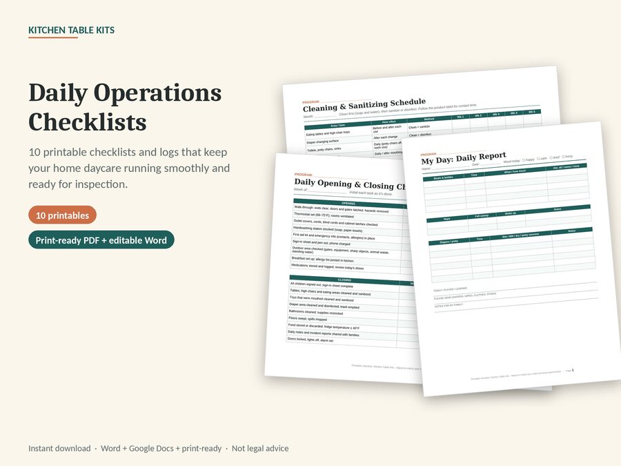 Daily Operations Checklists preview